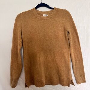 J crew tan stretchy soft wool sweater